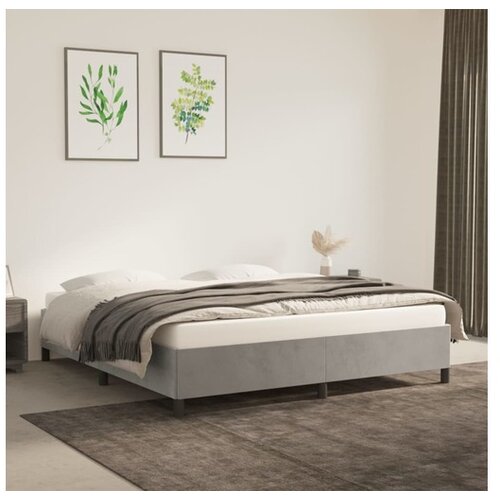  Posteljni okvir svetlo siv 160x200 cm žamet Cene