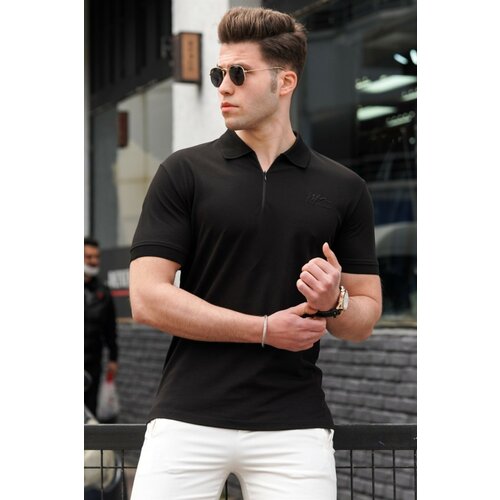 Madmext Men's Black Polo Neck Knitwear T-shirt 5248 Cene