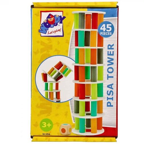 Woodyland Pisa toranj vje&scaron;tina drvena igra gradnje tornja s 45 komada - Cijene