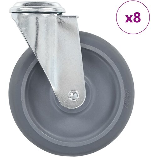 VidaXL Okretni kotačići s otvorom za vijke 8 kom 125 mm Slike