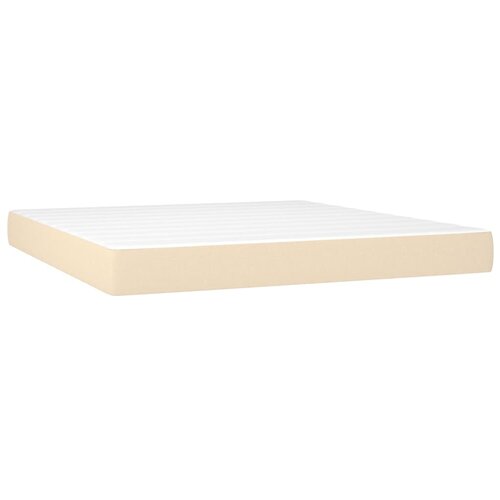 Krevet s oprugama i madracem krem 160x200 cm od tkanine Slike