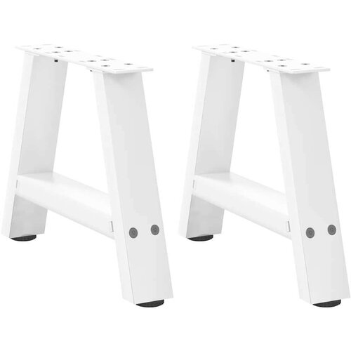 VidaXL Noge za klub stolić A-oblika 2 kom Bijele 30 x (30-31) cm Čelik - Bijela 30 x (30-31) cm 1 Slike