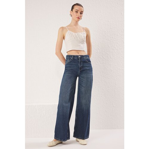 Trendyol Dark Blue Low Waist Extra Wide Leg Jeans Slike