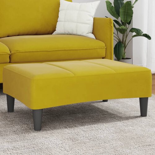 VidaXL Stolček za noge rumen 77x55x31 cm žamet Slike