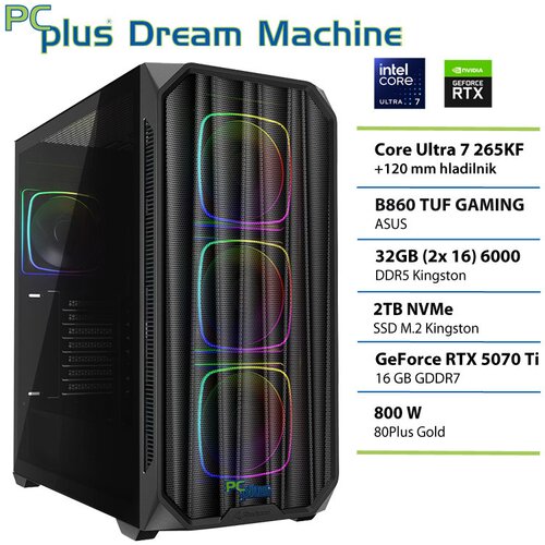 PCPLUS Gaming namizni računalnik PCPLUS Dream Machine, U7 265KF, 32 GB RAM, 2 TB SSD, RTX 5070Ti 16 GB, (5000005396) Cene