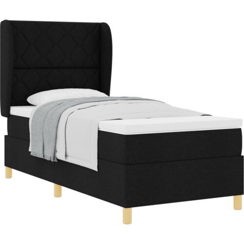 vidaXL Box Spring Krevet s Madracem Crni 100x200 cm Tkanina Cene