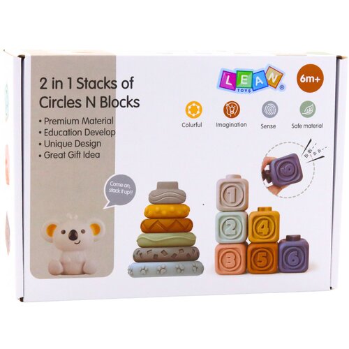 Lean Toys Montessori Koala &amp;ndash; mehki ustvarjalni čutilni stolp (13 kosov) Slike