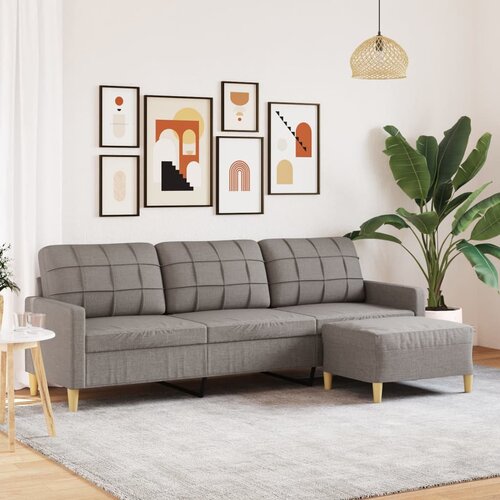  Trosjed s tabureom smeđesivi 210 cm od tkanine Cijene