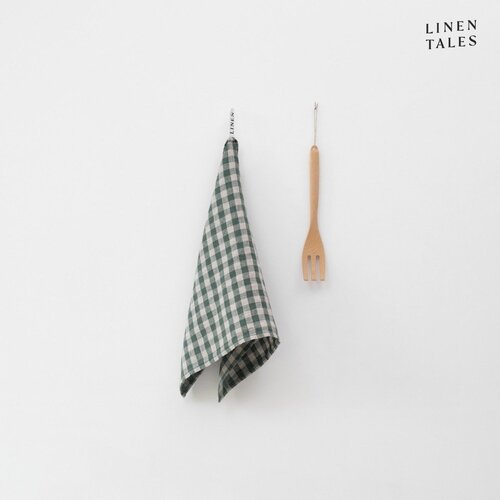 Linen Tales Lanena kuhinjska krpa 45x65 cm Forest Green Gingham – Cene