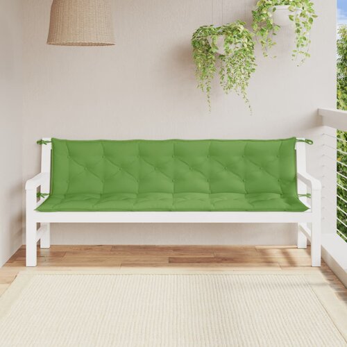  Jastuci za vrtnu klupu 2 kom zeleni 200x50x7 cm tkanina Slike