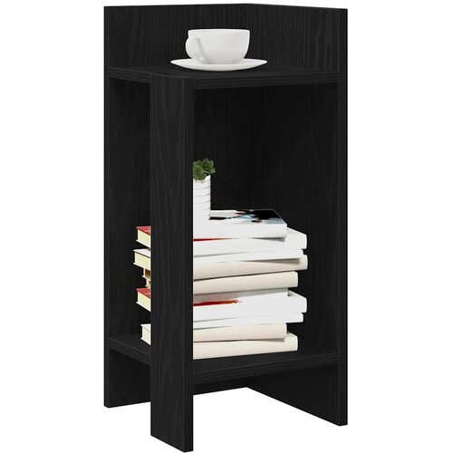 VidaXL Pomoćni stolić s policom crni 25,5x27x60 cm Slike
