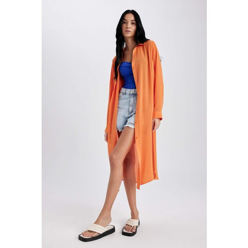 Defacto Fall in Love Long Sleeve Chiffon Beach Shirt Slike