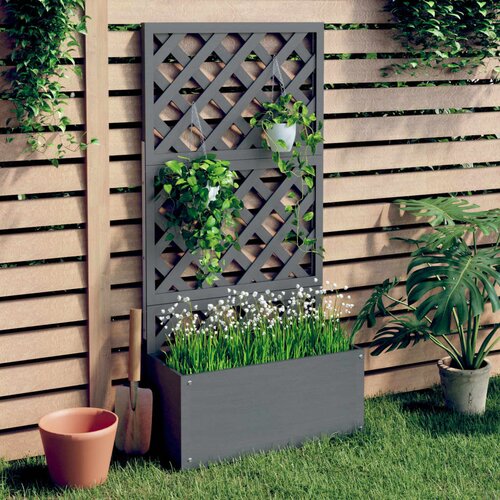 vidaXL Sadilica s rešetkom siva 65 x 33 x 135 cm WPC Cijene