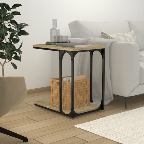 VidaXL Stranska mizica sonoma hrast 50x35x52 cm inženirski les Slike