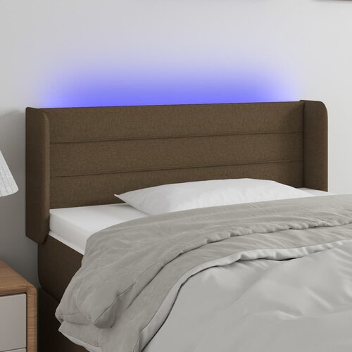  LED Uzglavlje tamnosmeđe 103x16x78/88 cm od tkanine Cene