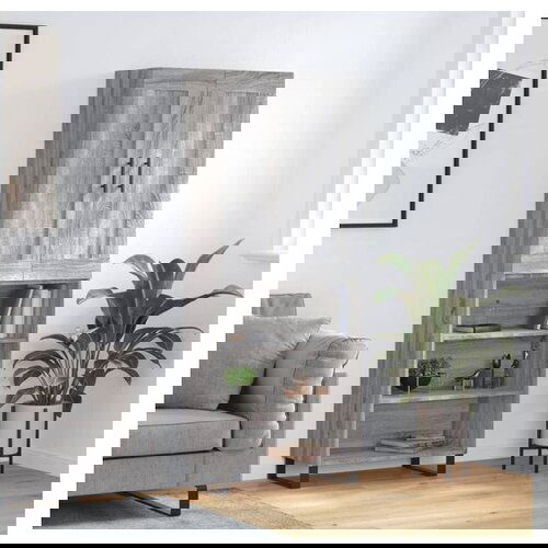 vidaXL Visoka komoda siva sonome 69 5x34x180 cm od konstruiranog drva Cijene