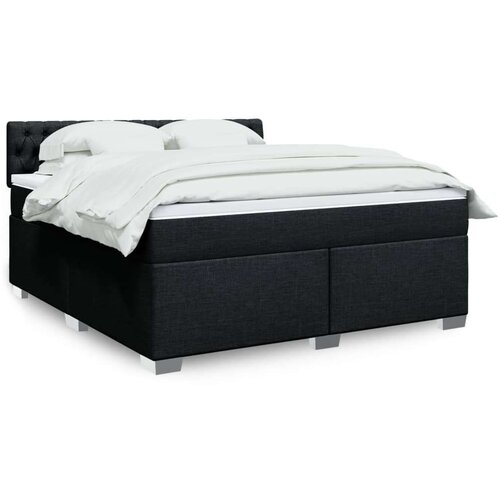 vidaXL Box spring postelja z vzmetnico črna 180x200 cm blago Cene