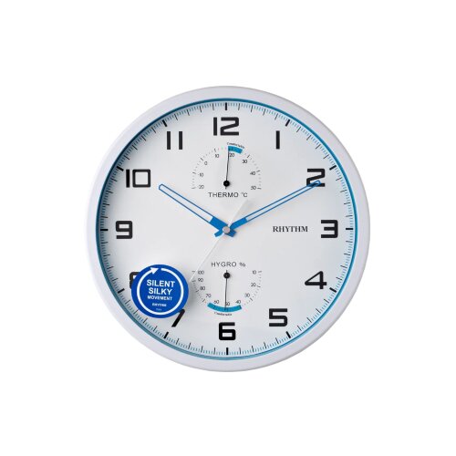 Widdop & Co. Zidni sat - Rhythm, White Analog Thermometer Hygrometer Cene