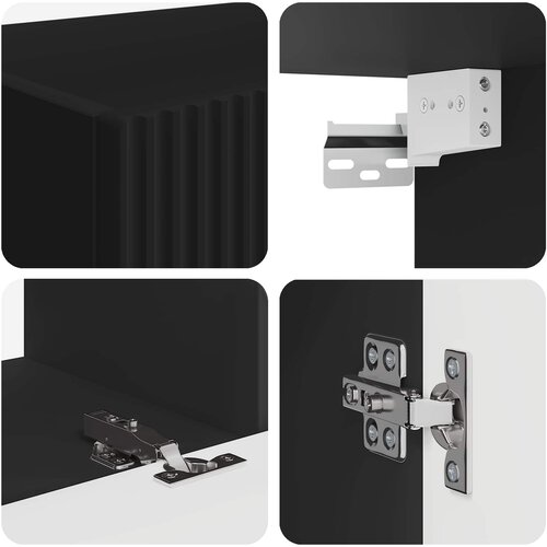  Set zidnog ormarića za TV Zidne 4 pcs Crna Konstruirano drvo Slike