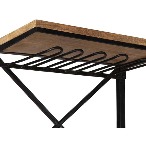 VidaXL Omarica za vino traktor 49x32x183 cm trden mangov les Slike