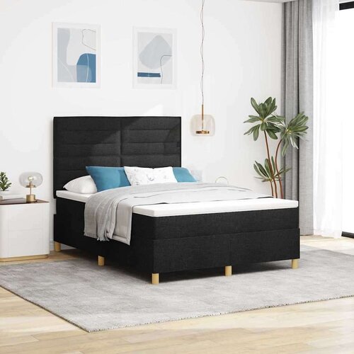  Postelja z vzmetnico z vzmetnico Črna 160 x 200 cm blago, (5000023033) Cene