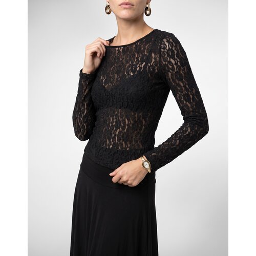 Vero Moda Topi &amp;amp; Bluze VMFLORA LS 2-WAY LACE Črna Slike