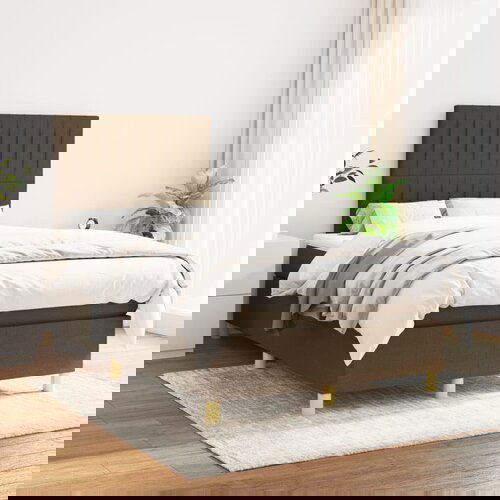 The Living Store Box spring postelja z vzmetnico temno rjav 120x200 cm blago - Box Spring Postelja, (21516796) Cene