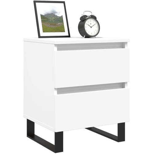 VidaXL Noćni ormarić bijeli 40 x 35 x 50 cm od konstruiranog drva Slike