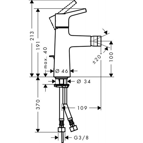 Hansgrohe Talis S slavina za bide sa podsklopom 72200000 Slike