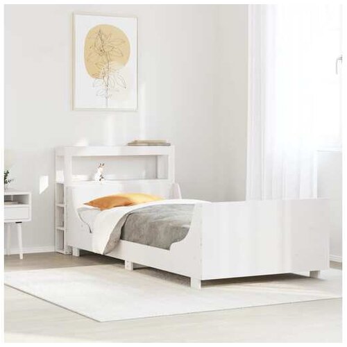 vidaXL Okvir kreveta bez madraca bijeli 90 x 190 cm masivna borovina Cijene