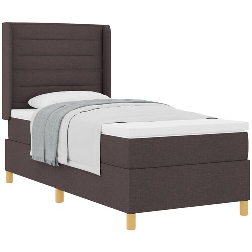 vidaXL Box Spring postelja z vzmetnico Temno rjava 80x200 cm Tkanina, (22081058) Cene