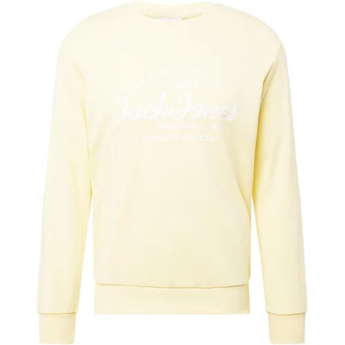 Jack & Jones Sweater majica 'FOREST' pastelno žuta / bijela