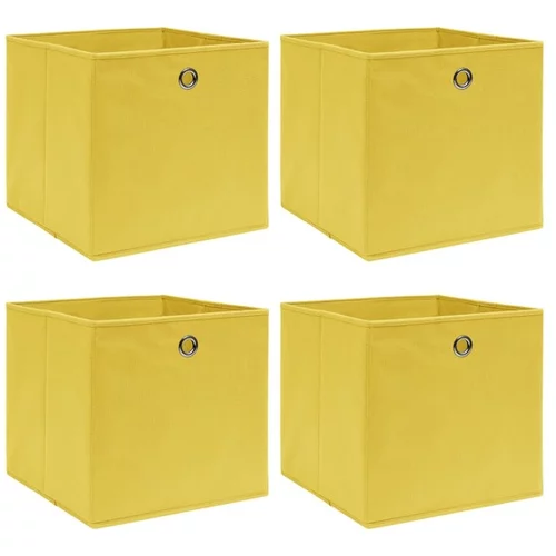  Škatle za shranjevanje 4 kosi rumene 32x32x32 cm blago