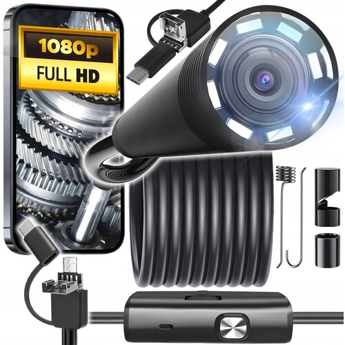  Digitalna endoskopska inšpekcijska kamera za pregled LED 8mm FULL HD 5m Cene