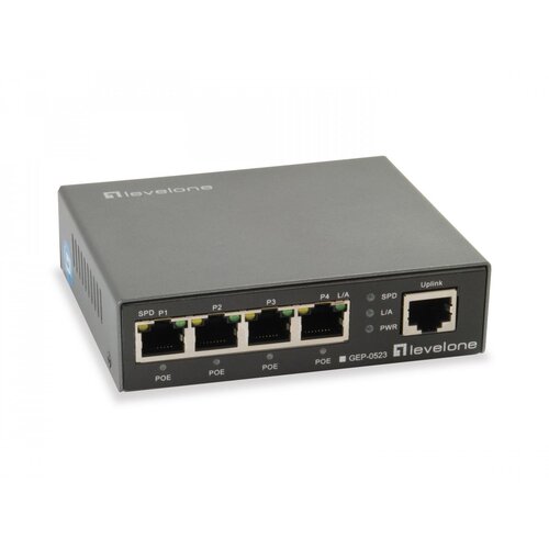  LevelOne 5-Port Gigabit PoE Switch, 802.3at /af PoE, 4 PoE Outputs, 60W Cene