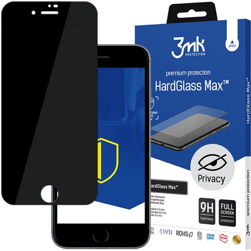 3mk APPLE IPHONE 8 BLACK - HARDGLASS MAX PRIVACY, (22000219) Slike