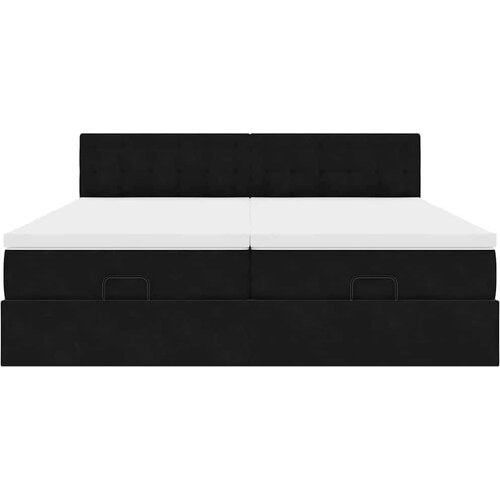 VidaXL Okvir kreveta s madracima crni 160x200cm bar&amp;scaron;unasti Slike