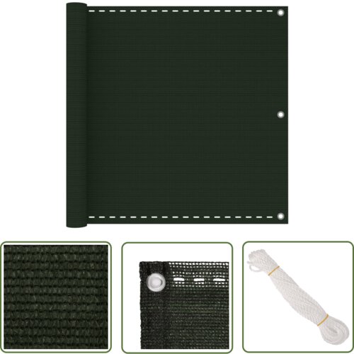  The Living Store Balkonsko platno temno zeleno 90x600 cm HDPE - Balkonsko Platno, (21743737) Cene