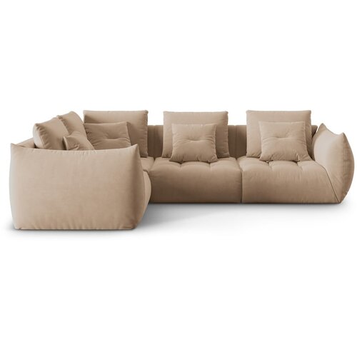Micadoni Bež kutna garnitura od boucl&amp;eacute; tkanine (s lijevim kutom) Bloom &amp;ndash; Home Slike