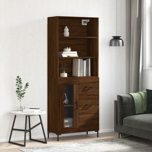 vidaXL Visoka komoda boja hrasta 69 5x34x180 cm od konstruiranog drva Cijene