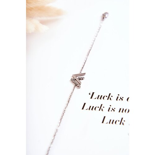 Kesi Bracelet On a chain with zircons silver Slike