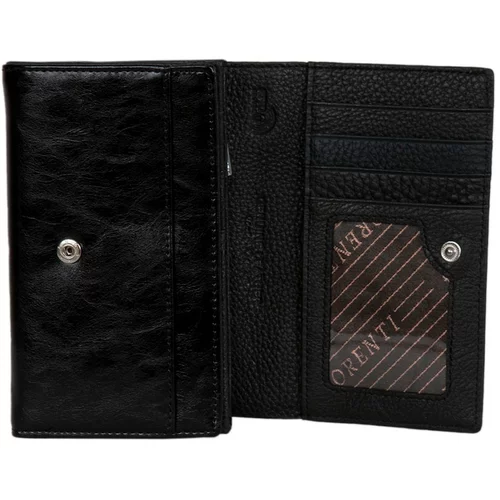 Fashion Hunters Black women's wallet made of natural leather