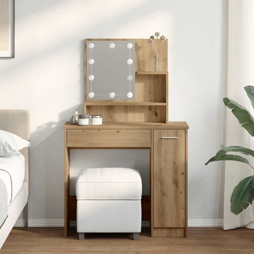  Toaletni stol s LED-om Artisan hrast 86,5x35x136 cm Cijene