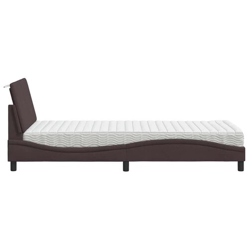VidaXL Krevet s madracem tamnosmeđi 90 x 190 cm od tkanine Slike
