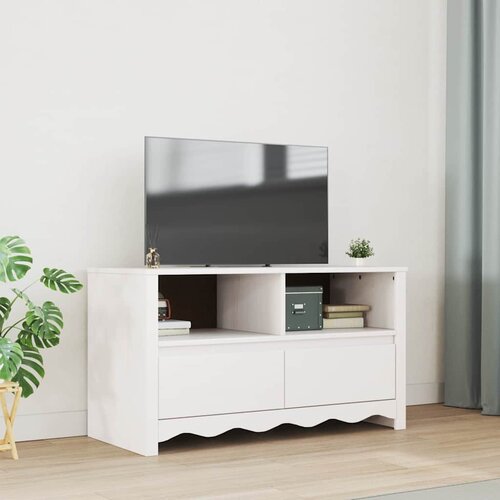 TV ormar Drammen Bijelo 99 x 43 x 55 cm Čvrsto borovo drvo Cene
