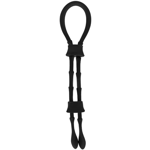 Ohmama Silicone Cord-Cock and Testicles Ring Black