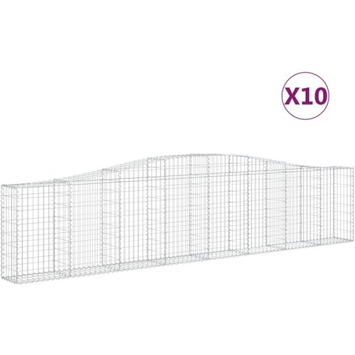 VidaXL Lučne gabionske ko&amp;scaron;are 10 kom 400x30x80/100cm pocinčano željezo Slike