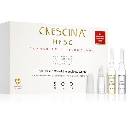 Crescina Transdermic 500 Re-Growth and Anti-Hair Loss nega za spodbujanje rasti in proti izpadanju las za moške 20x3,5 ml Cene