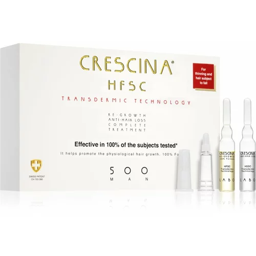Crescina Transdermic 500 Re-Growth and Anti-Hair Loss tretman rasta kose protiv ispadanja kose za muškarce 20x3,5 ml