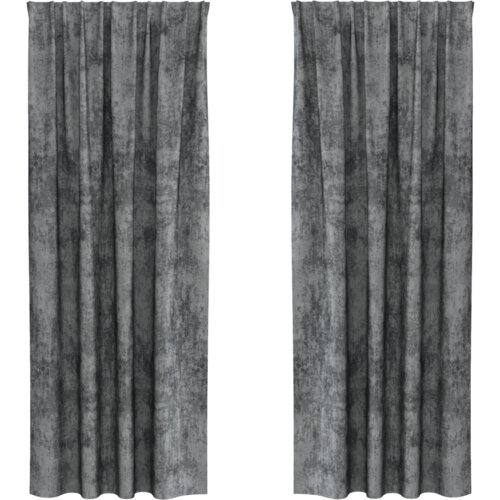  Zavjese od Samta 2 kom s džepom za &amp;scaron;ipku siva 245x140 cm Slike